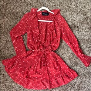 Realisation Par Alexandra 100% Silk Ruffle Wrap Dress M Romantic Parisian Chic